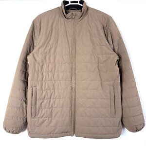 BYLT Harbor Puffer Full Zip Quilted Insulated Ripstop Texture Jacket L Brown